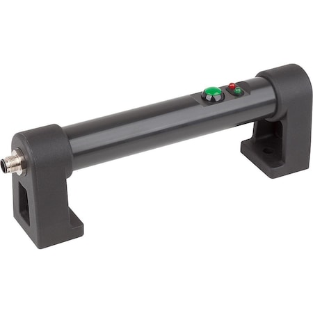 Kipp Tubular Handle W. Elec. Switch, 1 Push Button, Form:A Wo E-Stop, L=230, A=180, D=8, 5, Pvc Blk,  K1529.180